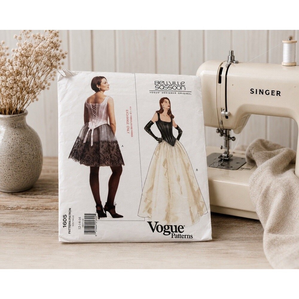 Vogue 1605 Bellville Sassoon Corset Gown Sewing Pattern 12 14 16 UNCUT FF